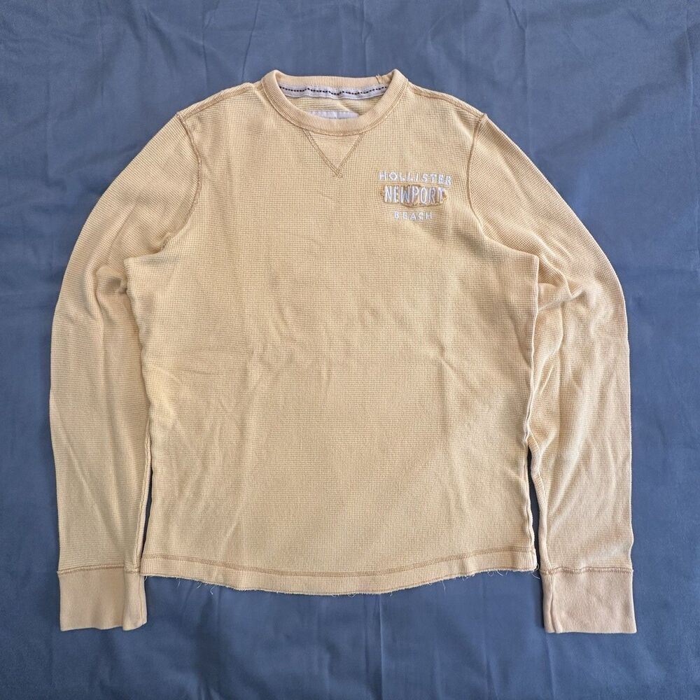 Hollister Shirt Mens XL Long Sleeve Thermal Waffle Knit Preppy Y2K Newport Beach